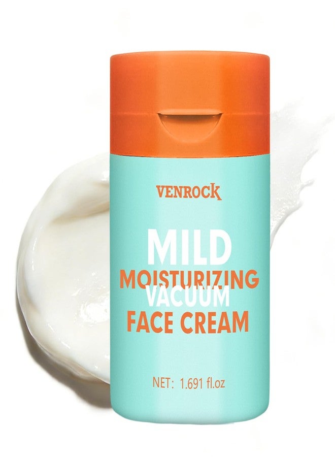 Venrock Mild Face Cream, Daily Facial Moisturizer for Sensitive Skin, Hydrating & Nourishing Skincare with Macadamia Oil+Probiotics+Hyaluronic Acid, Repair Barrier, 24 H Moisture Lock, 1.691 fl oz - Image 1